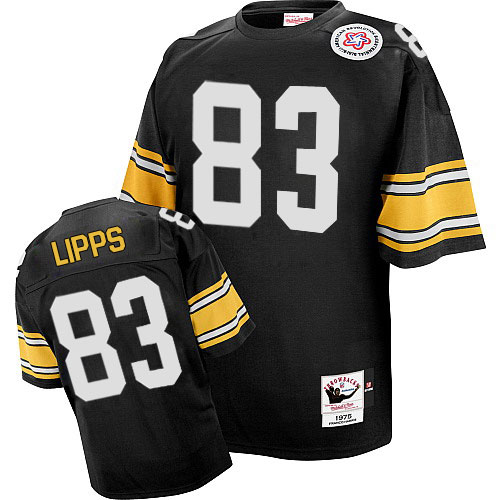 Men's Authentic Louis Lipps Mitchell and Ness Jersey Black Home - #83 Throwback NFL Pittsburgh Steelers